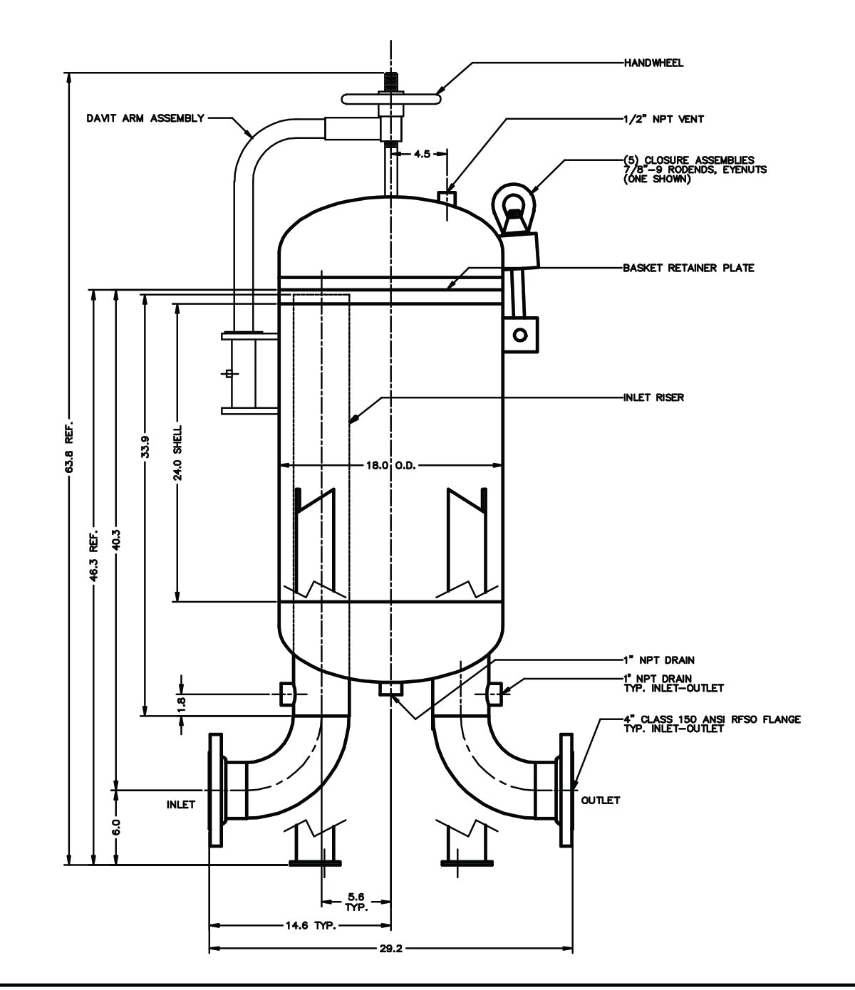 Rosedale Model 18 Standard Multi-Bag Housing (3 bag)