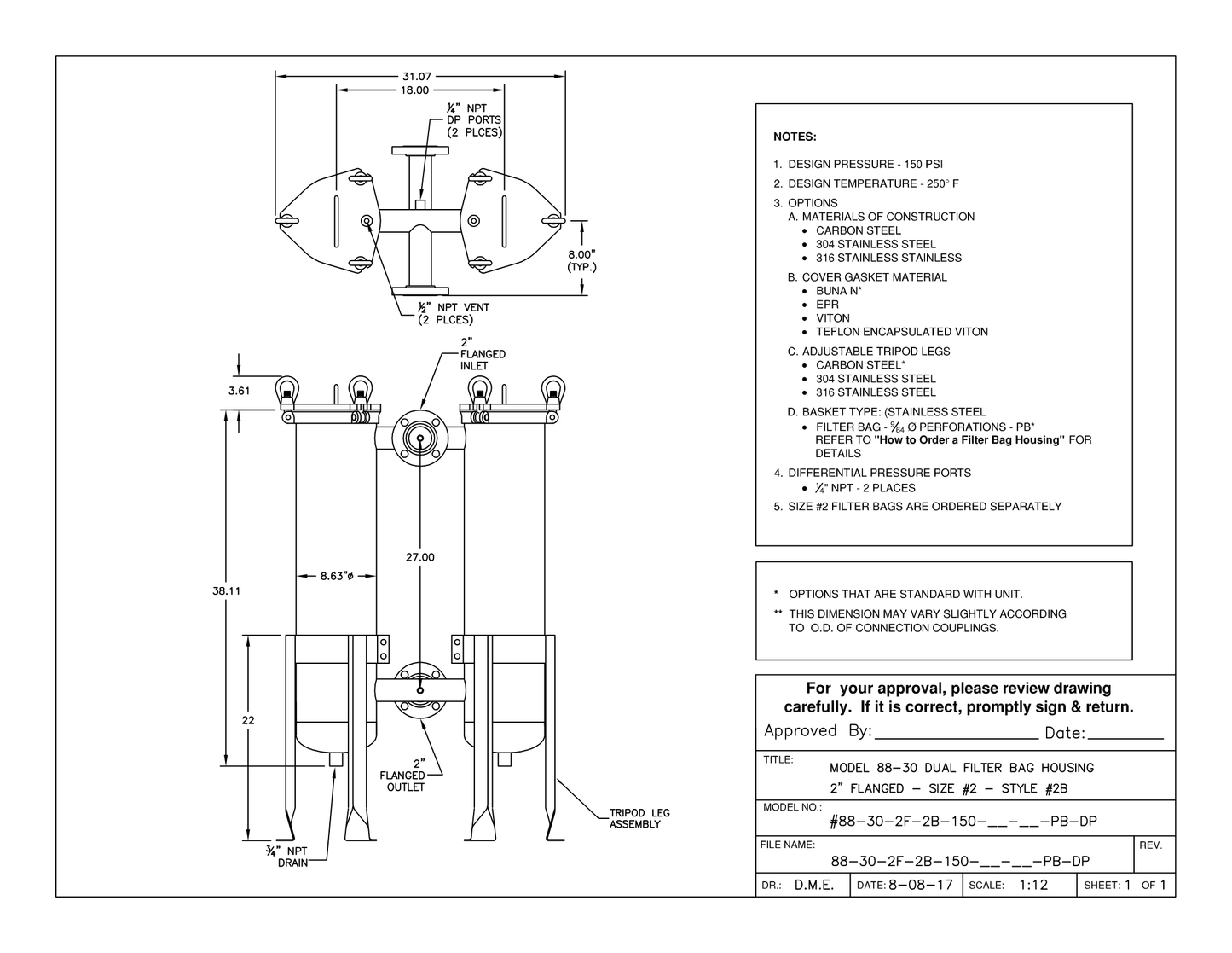 Filter Tech Model 88 Filter Housing