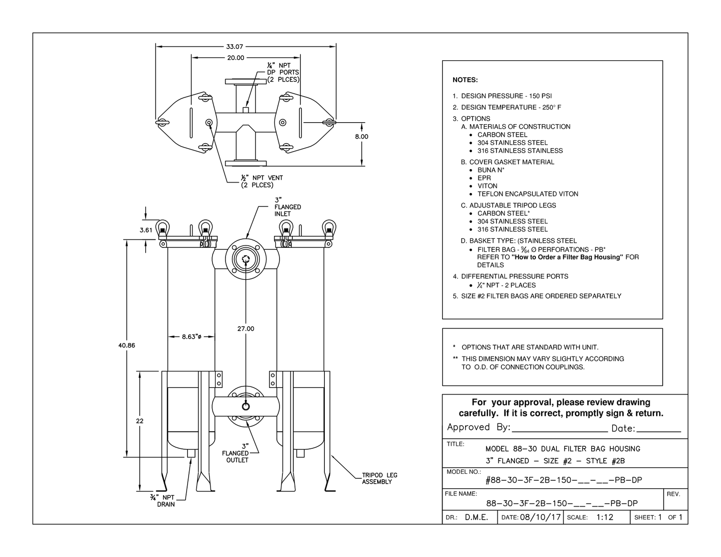Filter Tech Model 88 Filter Housing
