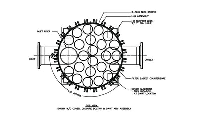 23 round multi housing bag cartridge compartment diagram illustration